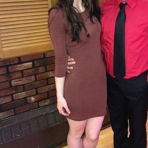 3/4 sleeve body con dress